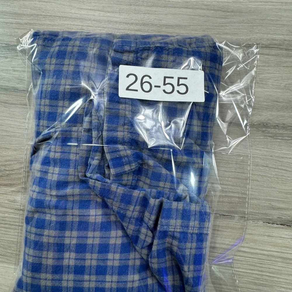 VINTAGE Indianapolis Colts NFL Plaid Flannel Pajama Pants Royal Blue Mens Small‎